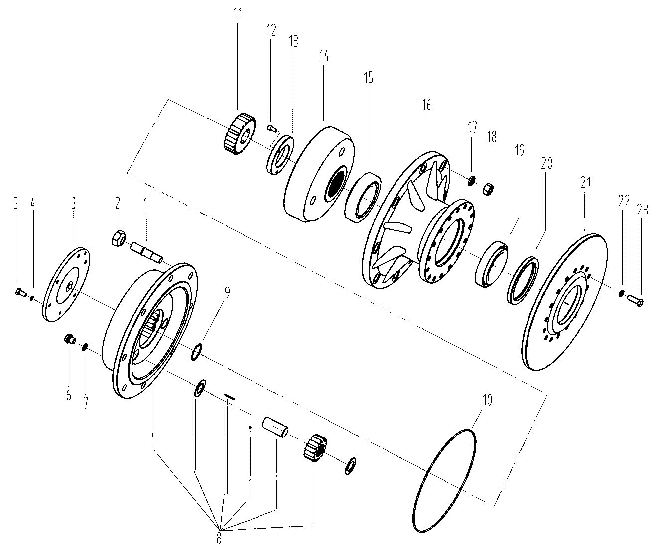 Бортовой редуктор ступицы SDLG LGB680