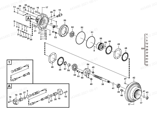 Мотор движения экскаватора SDLG (гидравлическая часть)